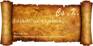 Csikász Klaudia névjegykártya